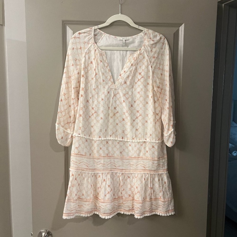 Joie Pink + White Mini Dress Coverup